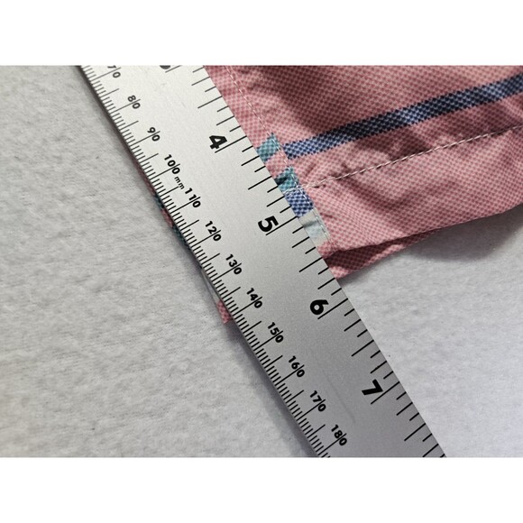 Cedarwood State Men's XL Swim Trunks Pink/Blue Striped XL Short Length Pocket - Picture 7 of 7